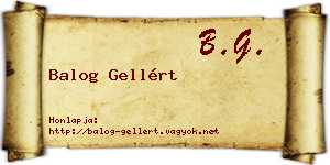 Balog Gellért névjegykártya
