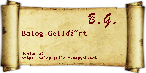 Balog Gellért névjegykártya