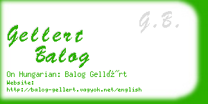 gellert balog business card